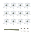 KEPATO Christmas Glitter Poinsettia Christmas Tree Ornaments Pack of 12 (White) by Deal US
