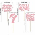 Gyufise 24-Pack Pink Mother’s Day Cupcake Toppers Love You Mom Cake Picks by Deal US