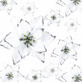 KEPATO Christmas Glitter Poinsettia Christmas Tree Ornaments Pack of 12 (White) by Deal US