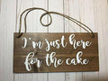 GUQFF “I’m Just Here for the Cake” Wedding Sign – Rustic Ring Bearer Wood Sign by Deal US