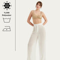 TUBANUR Women’s Chiffon Wide Leg Pants High Waist Palazzo Summer White XS by Deal US