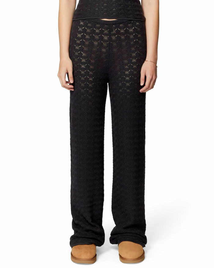 florence by mills Women's Le Pointelle Wide Leg Pant, Black, Large by Deal US