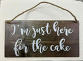 GUQFF “I’m Just Here for the Cake” Wedding Sign – Rustic Ring Bearer Wood Sign by Deal US