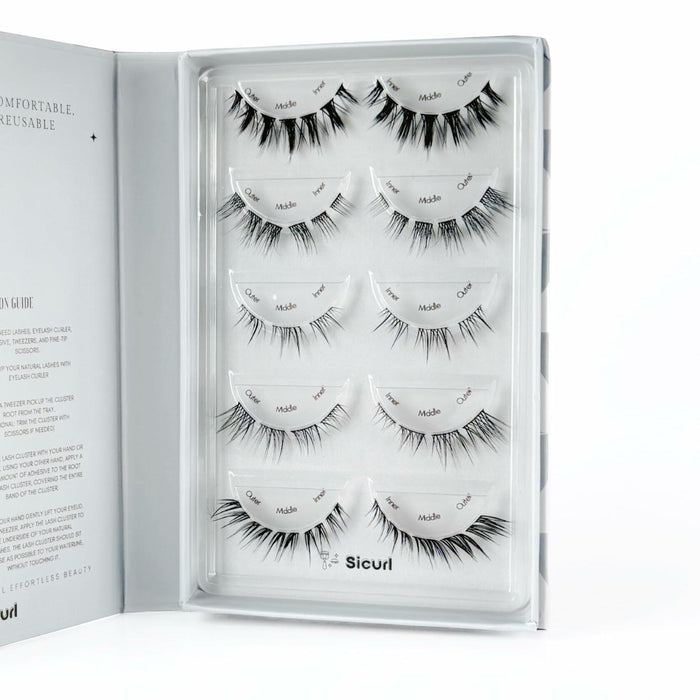 Sicurl 5-Pair Wispy Fluffy Eyelash Set Mixed Styles Cateye Fox Anime Lashes by Deal US