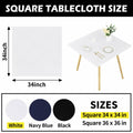 White Fitted Square Tablecloth 34x34in Elastic Spandex Party Table Cover by Deal US