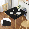 Black Fitted Square Tablecloth 34x34in Elastic Spandex Party Table Cover by Deal US