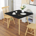 Black Fitted Square Tablecloth 34x34in Elastic Spandex Party Table Cover by Deal US