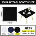 Black Fitted Square Tablecloth 34x34in Elastic Spandex Party Table Cover by Deal US