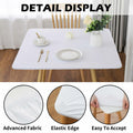 White Fitted Square Tablecloth 34x34in Elastic Spandex Party Table Cover by Deal US