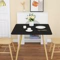 Black Fitted Square Tablecloth 34x34in Elastic Spandex Party Table Cover by Deal US