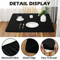 Black Fitted Square Tablecloth 34x34in Elastic Spandex Party Table Cover by Deal US