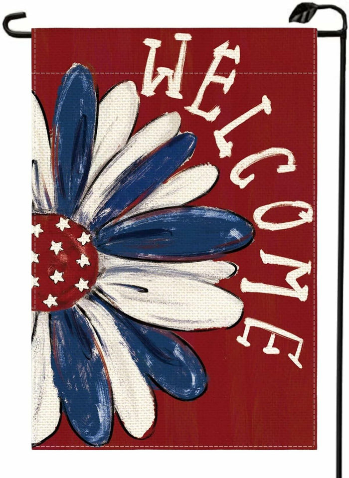 HIUCUS 4th of July Patriotic Garden Flag 12x18 Inch Double-Sided Outdoor by Deal US