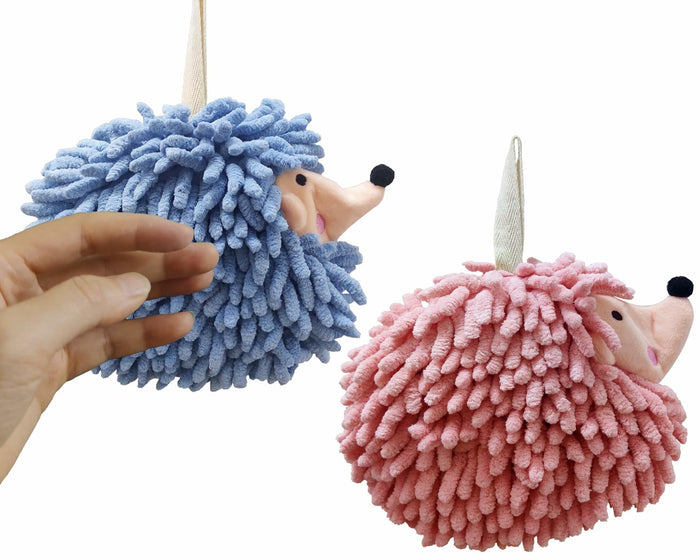 Xinadvrisfy 2-Pack Fuzzy Ball Hand Towels Super Soft Quick Dry Hedgehog by Deal US