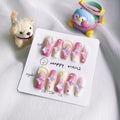 10PCS Handmade Luxury 3D Press-On Nails Reusable Hand-Painted Gel Kit CL-9006-L by Deal US