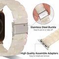 MAIRUI Resin Watch Band for Apple Watch 38-41mm Series 1-9 SE Iridescent White by Deal US