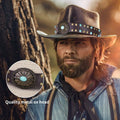 Whistlone Handmade Embroidery Hat Band Studded Sapphire Rivets Cowboy Fedora by Deal US