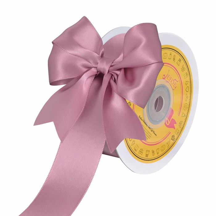 LEEQE Double-Face Rose Mauve Satin Ribbon 1.5" x 25 Yards Gift Wrapping by Deal US