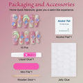 10PCS Handmade Luxury 3D Press-On Nails Reusable Hand-Painted Gel Kit CL-9006-L by Deal US