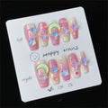 10PCS Handmade Luxury 3D Press-On Nails Reusable Hand-Painted Gel Kit CL-9006-L by Deal US