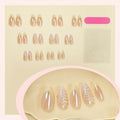 Butterfly Nail Art Clear Acrylic Almond Nails Gold Tips 3D Rhinestone by Deal US