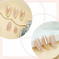 Butterfly Nail Art Clear Acrylic Almond Nails Gold Tips 3D Rhinestone by Deal US