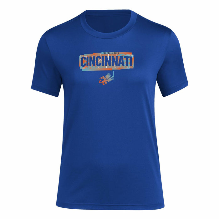 Adidas Women’s FC Cincinnati MLS Short Sleeve T-Shirt Royal Blue Small Tall by Deal US