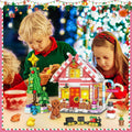 GIVFOZAY 1288PCS Christmas Gingerbread House Building Block Set Pink OPEN BOX by Deal US