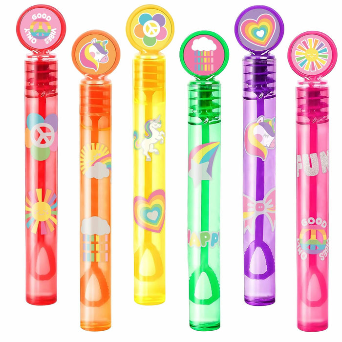 60PCS Cute Unicorn Party Favors 12 DIY Bubble Wands Birthday Goodie Bags by Deal US