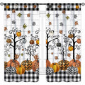 Fall Themed Curtains Autumn Leaves Halloween Pumpkin Drapes 42x45 Inch by Deal US