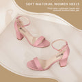 IDIFU Cookie-MI 3" Block Heel Sandals Pink Suede Open Toe Women US 8 B(M) by Deal US