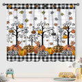 Fall Themed Curtains Autumn Leaves Halloween Pumpkin Drapes 42x45 Inch by Deal US