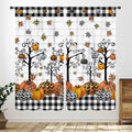 Fall Themed Curtains Autumn Leaves Halloween Pumpkin Drapes 42x45 Inch by Deal US