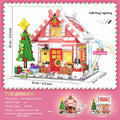 GIVFOZAY 1288PCS Christmas Gingerbread House Building Block Set Pink OPEN BOX by Deal US