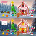 GIVFOZAY 1288PCS Christmas Gingerbread House Building Block Set Pink OPEN BOX by Deal US