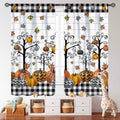 Fall Themed Curtains Autumn Leaves Halloween Pumpkin Drapes 42x45 Inch by Deal US