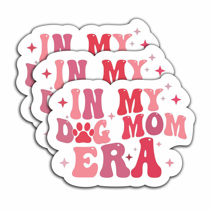 3pcs “In My Dog Mom Era” Waterproof Vinyl Stickers Paw Decals 3"x2.3" by Deal US