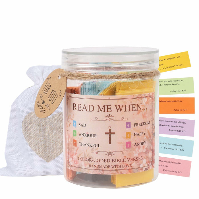 Handmade Bible Verse Jar Hope Prayer Scripture Christian Gift 96 KJV Verses by Deal US