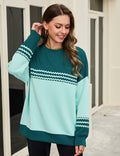 BMJL Women’s Oversized Sweatshirt Long Sleeve Crewneck Pullover Turquoise M by Deal US