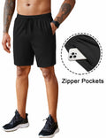 COOFANDY Men’s 7" Workout Gym Shorts 2-Pack Lightweight with Zipper Wine/Black by Deal US