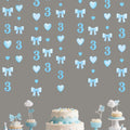 40Ft Blue 3rd Birthday Bow Garland Banner Heart Streamer Party Decor by Deal US