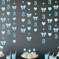 40Ft Blue 3rd Birthday Bow Garland Banner Heart Streamer Party Decor by Deal US