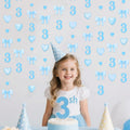 40Ft Blue 3rd Birthday Bow Garland Banner Heart Streamer Party Decor by Deal US
