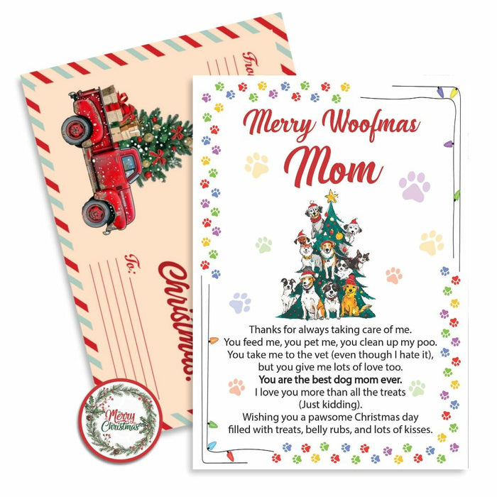 BlinkWishes Christmas Card for Dog Mom with Envelope & Seal | Xmas from Pets by Deal US
