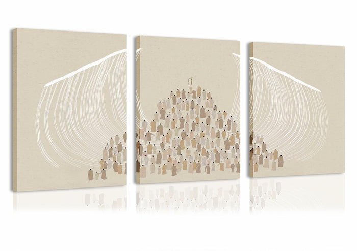 Jesus Christian Wall Art Set of 3 Canvas Prints Framed 12x16 by Deal US