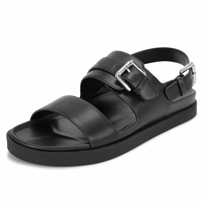 CosyFever Women’s Black Slip On Flat Sandals Adjustable Strap Size 9 by Deal US