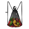 HOLYLUCK Mesh Drawstring Bag for Swimming Beach Camping Black 1pc by Deal US