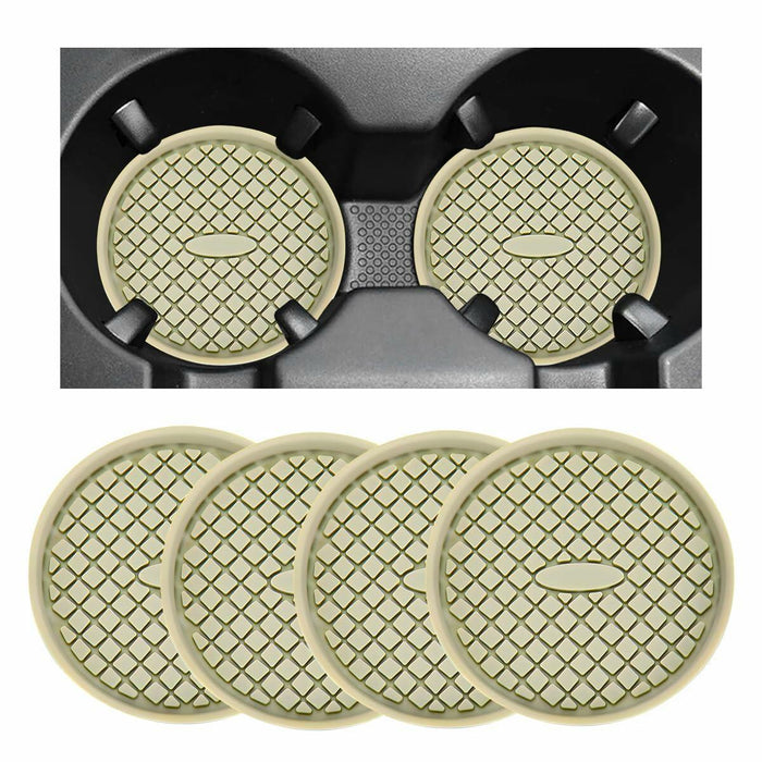 Yourkar 4 PCS Car Cup Holder Coasters 2.75in Silicone Non-Slip Yellow by Deal US