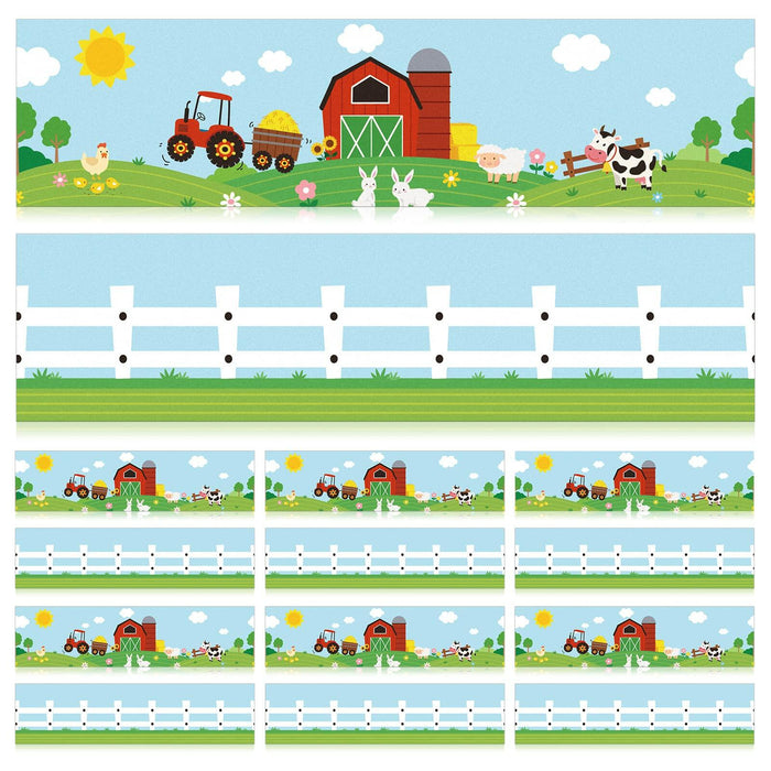 Eaasty 36 Pcs Farm Bulletin Board Border Animals Blue Green School Decor by Deal US