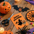 ZAEW Halloween Sticker Roll 500pcs 1.5" Gnome Pumpkins Cats Ghost Colored by Deal US
