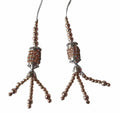 Beaded Latkan Handmade Ethnic Decorative Hanging Tassel Blouse 1 Pair Coffee by Deal US